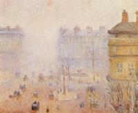 Pissarro, Camille - Place du Theatre Francais, Foggy Weather